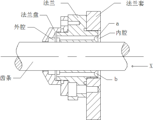 改进前商标纸横向输送器支承座装配示意图