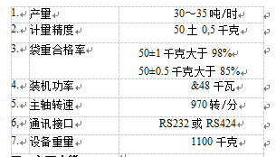 包装机主要技术参数图