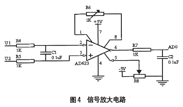 数据信号放大及调零电源电路图